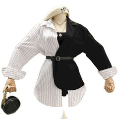 New Suit Jacket Women's Trendy Dark Black Retro Loose And Thin Fried Street Suit Jacket Women 2021 Spring And Autumn Loose A