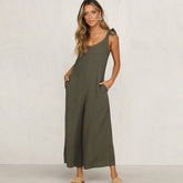 Lizakosht New Spring and Summer Fashion Women's Sleeveless Suspension with Sexy Backless Deep V Wide Leg Pants Jumpsuits