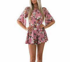 Spring Summer Rompers Woman Jumpsuits Fashion Floral Print Loose Sexy Women Playsuits Regular Casual Women Jumpsuit