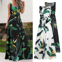 Celmia Bohemian Beach Dress Women Summer Sundress 2021 Sexy Sleeveless Vintage Floral Print Casual Ruffles Party Belted Vestido