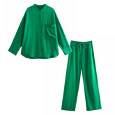 Za suit women suit 2-piece suit pants suit 2021 new fashion printing straight leg women suits casual chic street youth suits