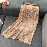 Lizakosht Empire Skirts Women Retro Chic Fashion Soft Chiffon Summer Vacation Ladies Clothing Hot Sale Popular Floral Korean Femme Skirt