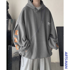 Lizakosht Casual Harajuku Kawaii Bear Hoodie Women Streetwear Fashion Korean Style Hip Hop Cute Cartoon Bear Print Sweatshirt Unisex