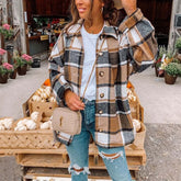 Lizakosht Autumn Plaid Jacket Women Overshirt Long Checkered Jacket Female Long Sleeve Winter Coat Shirt Jacket For Women