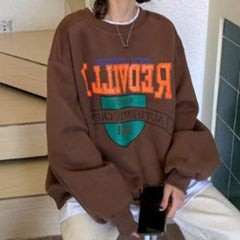 Low Price Promotion Women Sweatshirts San Francisco California Buses Print Oversized Top Woman Drop-shoulder Pullovers Female