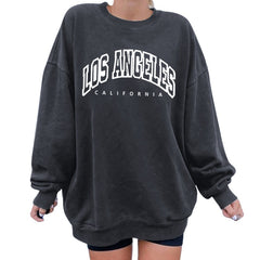 Low Price Promotion Women Sweatshirts San Francisco California Buses Print Oversized Top Woman Drop-shoulder Pullovers Female