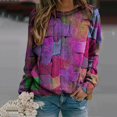 Autumn Elegant Tie Dye Print Guard Women Casual O-Neck Long Sleeve Loose Pullover Tops Ladies Fashion Streetwear Sweatshirts New