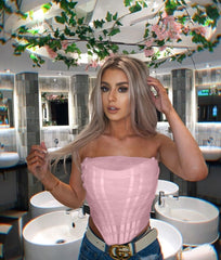 Corset Top Y2k Women 2021 New Arrivals Floral Sexy Corset Top Yellow Female Crop Top for Party Club