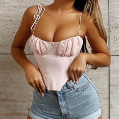 Corset Top Y2k Women 2021 New Arrivals Floral Sexy Corset Top Yellow Female Crop Top for Party Club