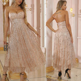 LIZAKOSHT  -  Wedding Dresses For Women Clothes Christmas Sequins Summer Dress Sexy Backless Female Party Dress Elegant Femme Vestidos