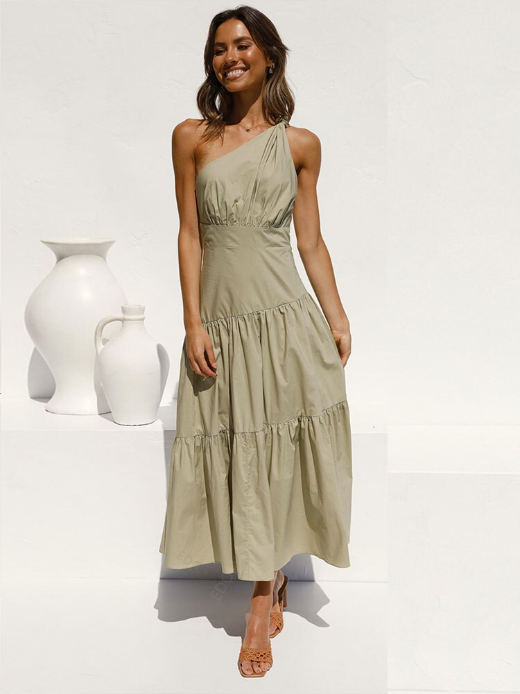 Lizakosht Women's Dress Summer Fashion Solid Slim High Waist Dress Women's Casual Short Sleeve Turn-down Collar Lace-up Dress
