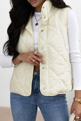 LIZAKOSHT  -  Snap Down Texture Vest Coat with Pockets