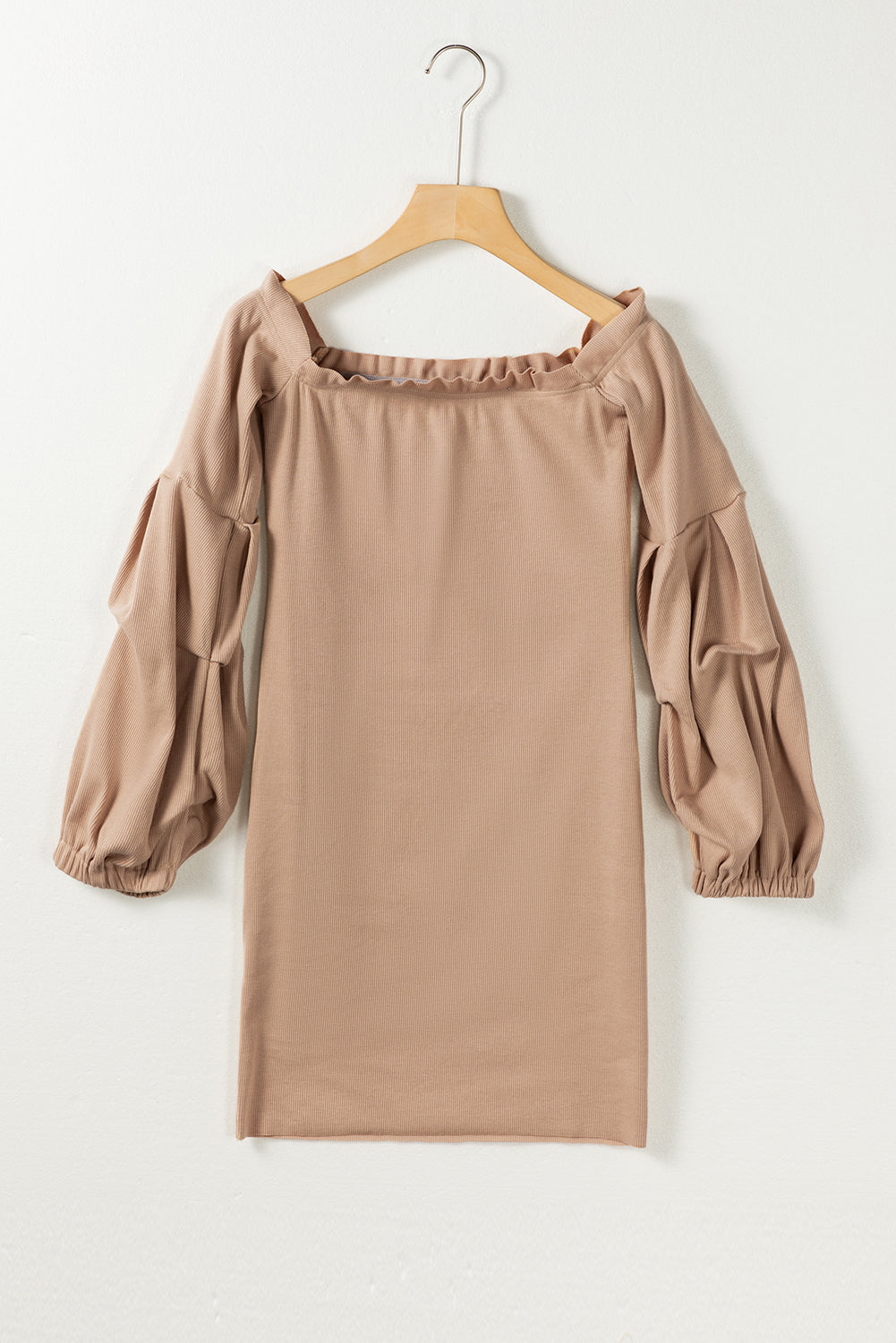 LIZAKOSHT  -  Ruched Off Shoulder Long Sleeve Dress