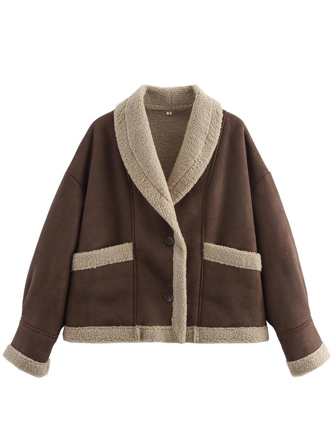 LIZAKOSHT  -  Collared Neck Long Sleeve Jacket