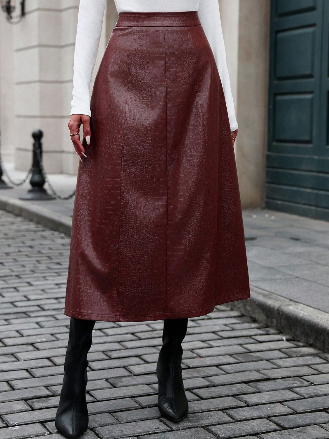 LIZAKOSHT  -  High Waist Midi Skirt