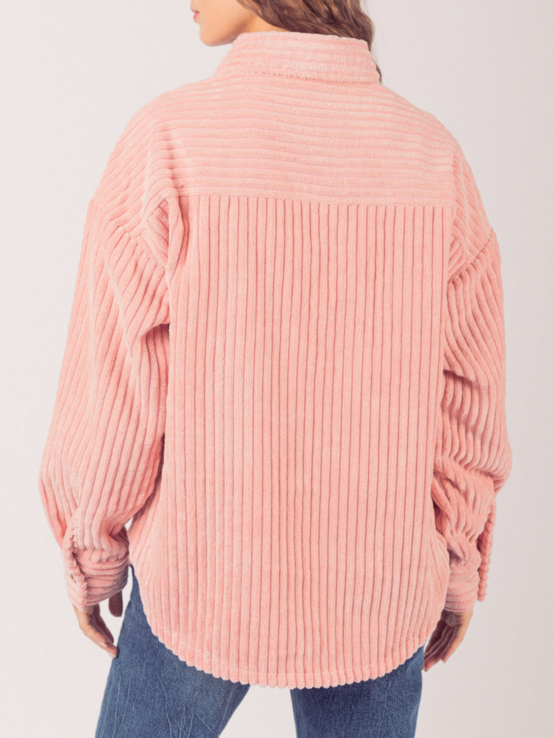 LIZAKOSHT  -  Button Up Long Sleeve Corduroy Jacket