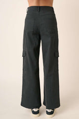 LIZAKOSHT  -  Mittoshop Wide Leg High Waist Pants with Cargo Pockets