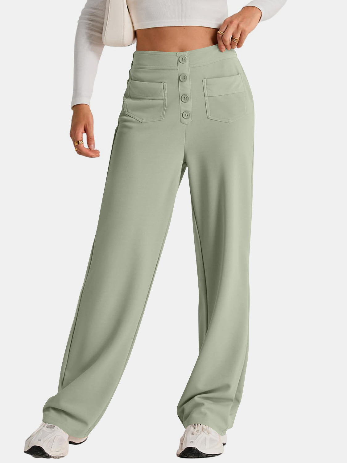 LIZAKOSHT  -  High Waist Wide Leg Pants