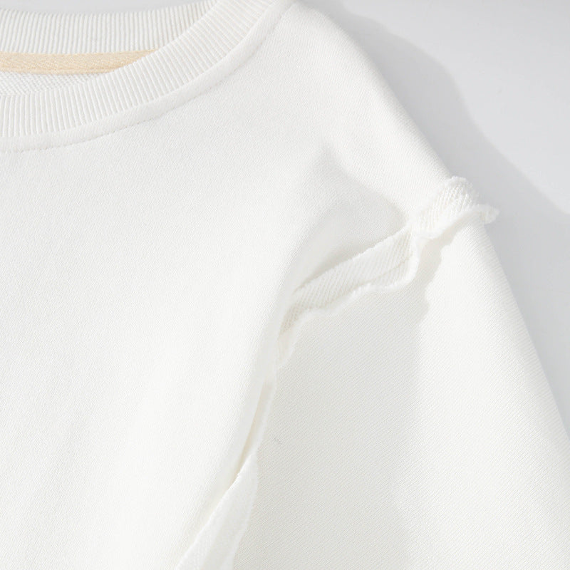 LIZAKOSHT  -  Exposed Seam High-Low Long Sleeve Sweatshirt