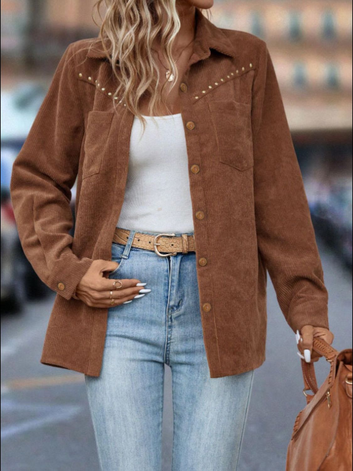 LIZAKOSHT  -  Button Down Long Sleeve Shacket