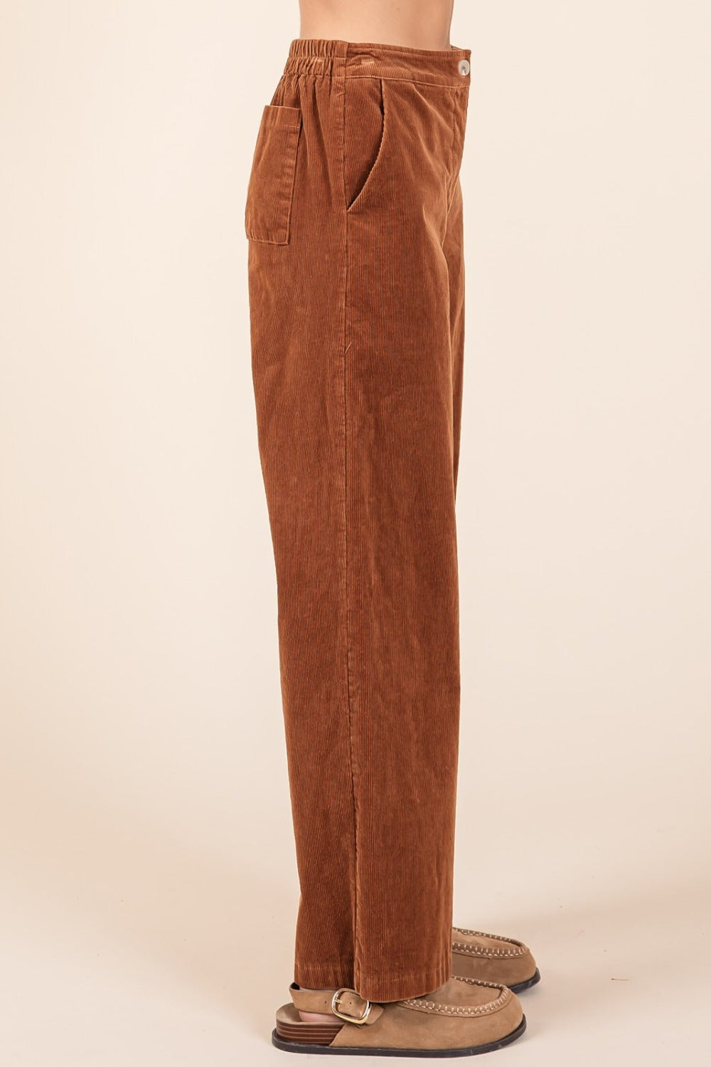LIZAKOSHT  -  Mittoshop Corduroy Back Elastic Waist Pants