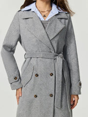 LIZAKOSHT  -  Collared Neck Long Sleeve Longline Coat