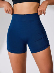 LIZAKOSHT  -  Side Ruched High Rise Active Shorts