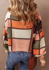 LIZAKOSHT  -  Drawstring Color Block Mock Neck Sweater
