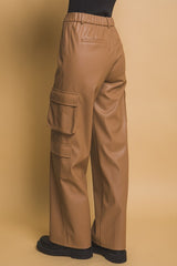 LIZAKOSHT  -  Love Tree PU Leather Cargo Pants