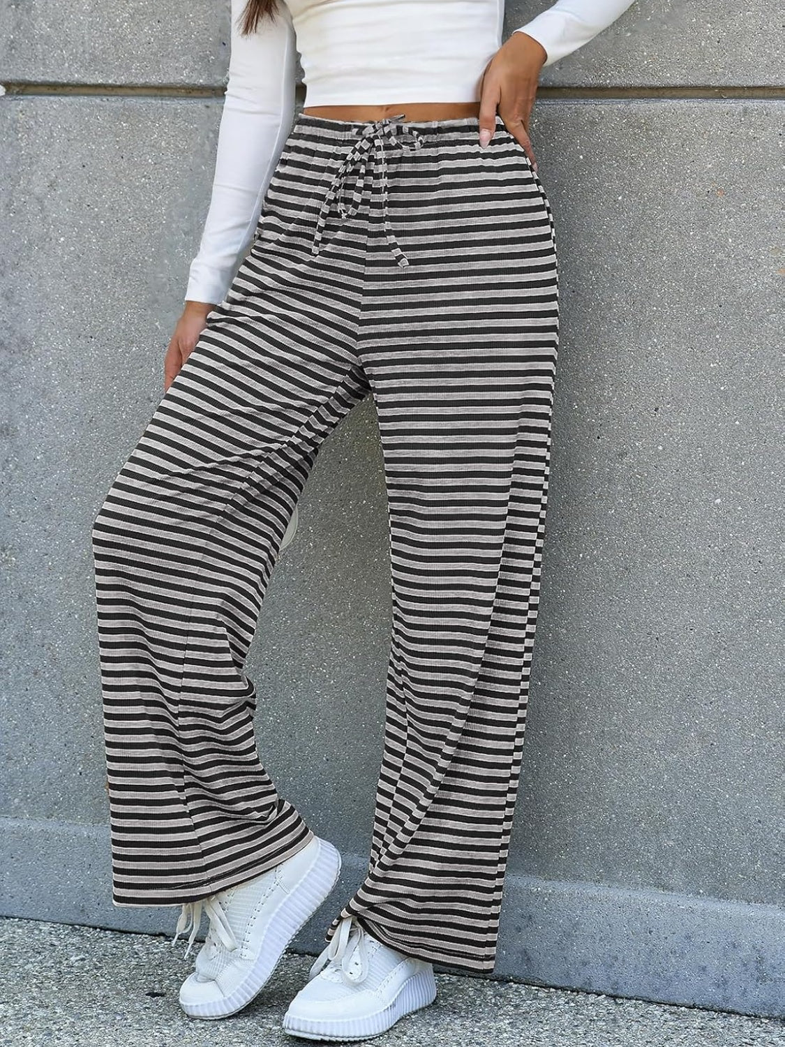 LIZAKOSHT  -  Lovelet Striped Wide Leg Pants