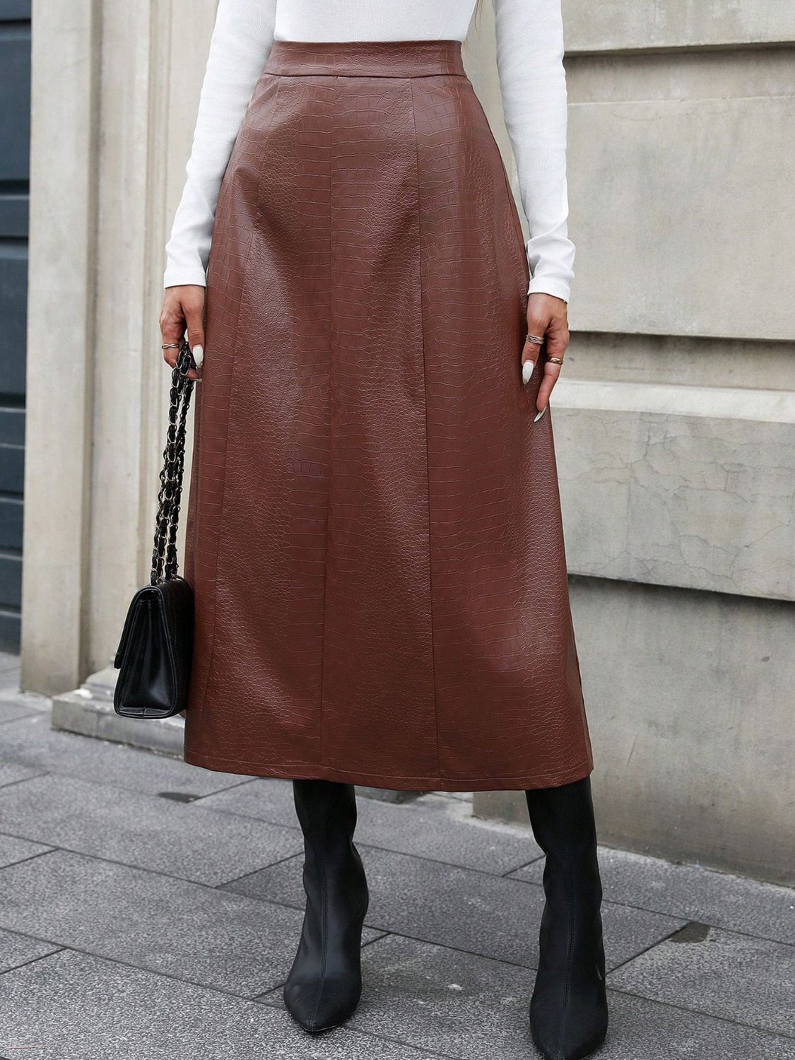 LIZAKOSHT  -  High Waist Midi Skirt