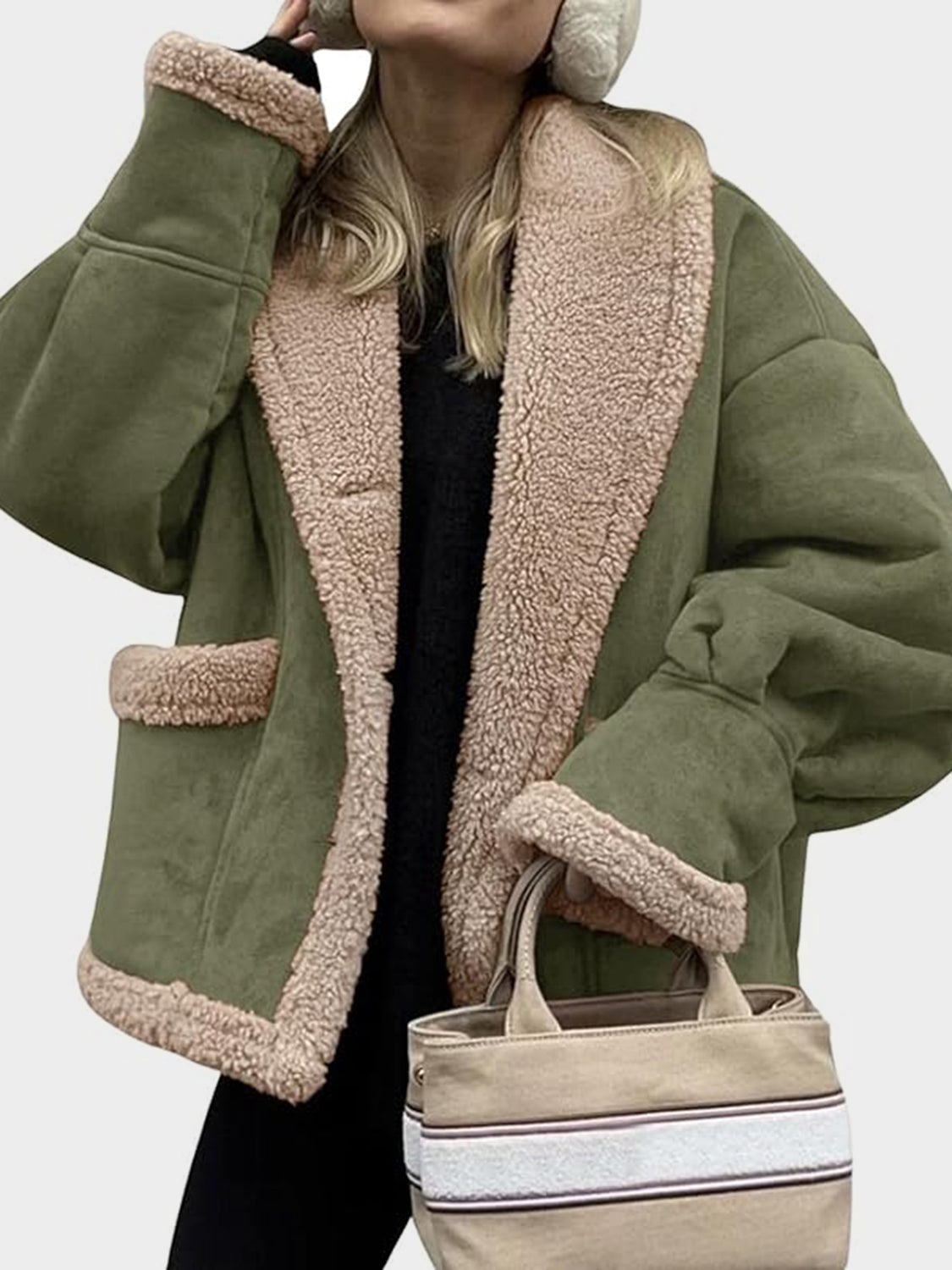 LIZAKOSHT  -  Collared Neck Long Sleeve Jacket