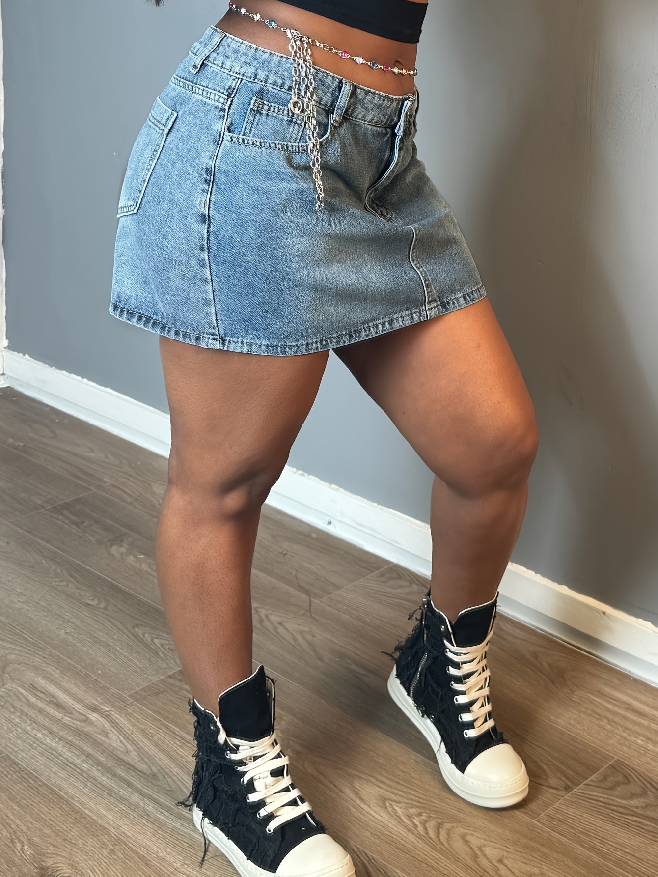LIZAKOSHT  -  Women'S Casual Mini Denim Skirt, Low Waist Denim Skirt, Women'S Zipper Flying Denim Skirt