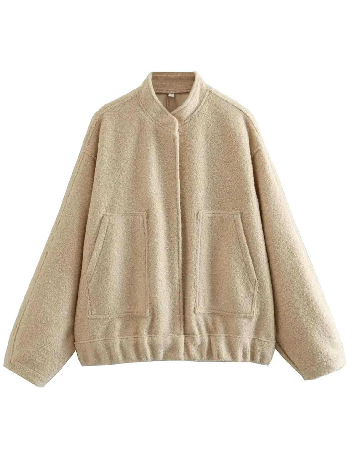 LIZAKOSHT  -  Full Size Snap Down Drop Shoulder Jacket