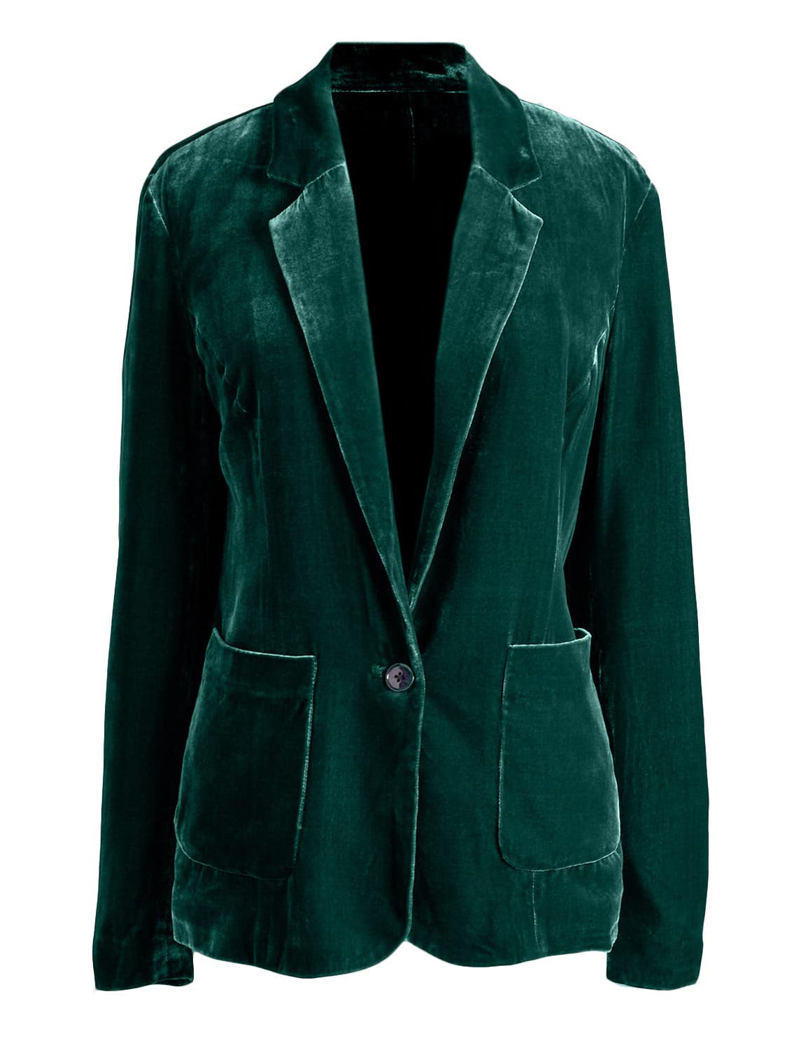 LIZAKOSHT  -  Pocketed Button Up Lapel Collar Blazer