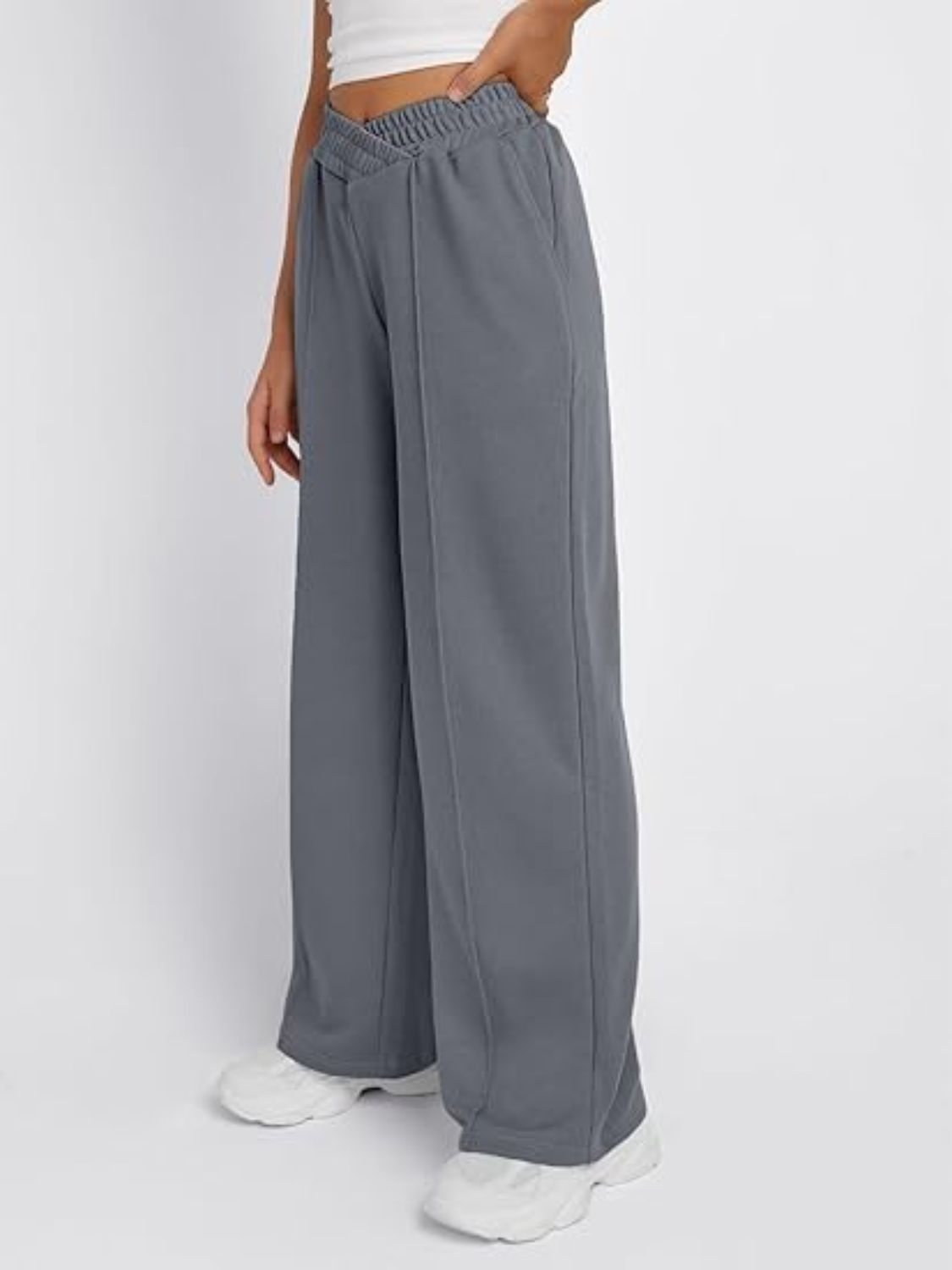 LIZAKOSHT  -  Elastic Waist Wide Leg Pants