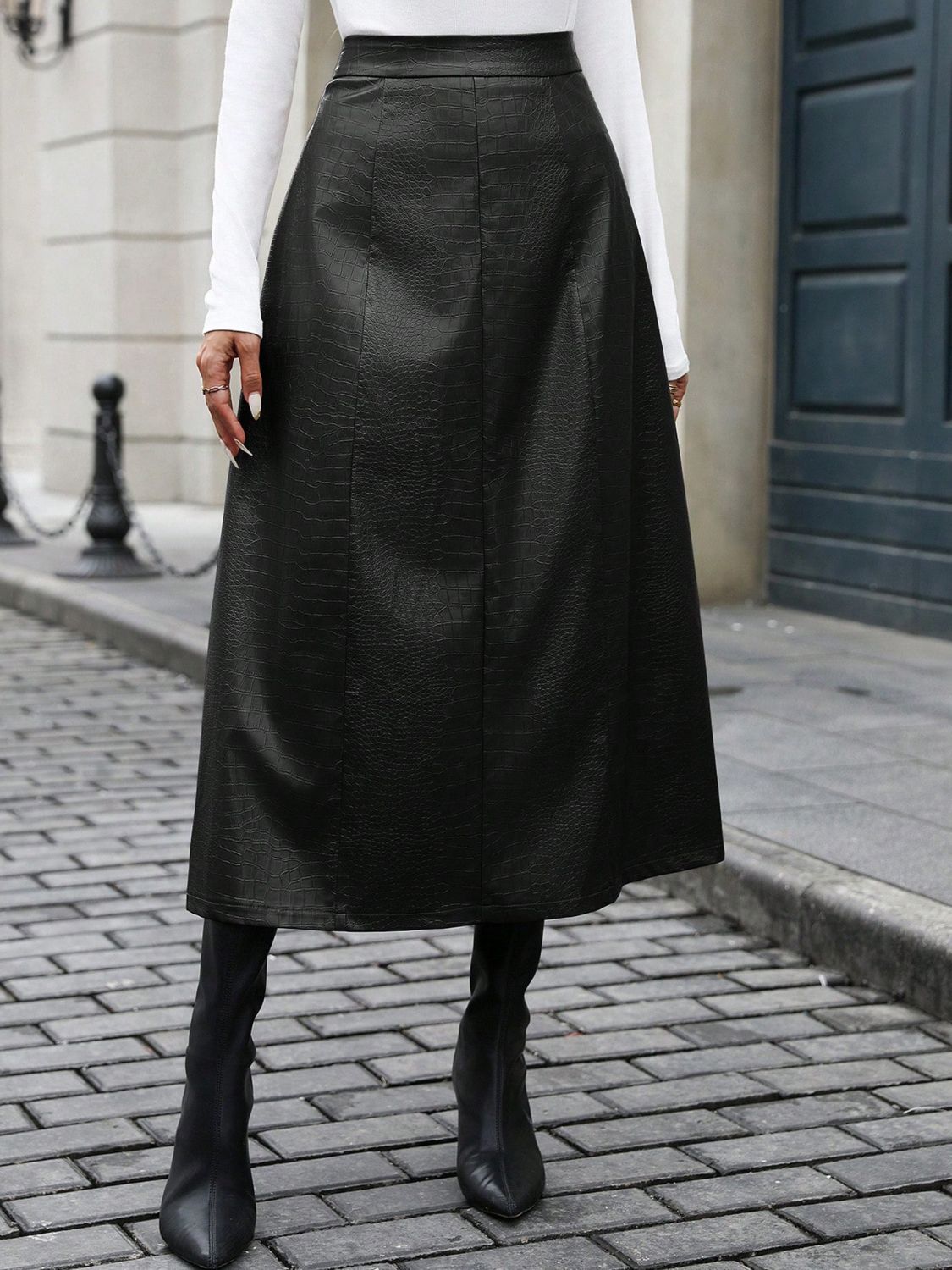 LIZAKOSHT  -  High Waist Midi Skirt