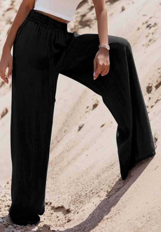 LIZAKOSHT  -  Drawstring Wide Leg Jeans