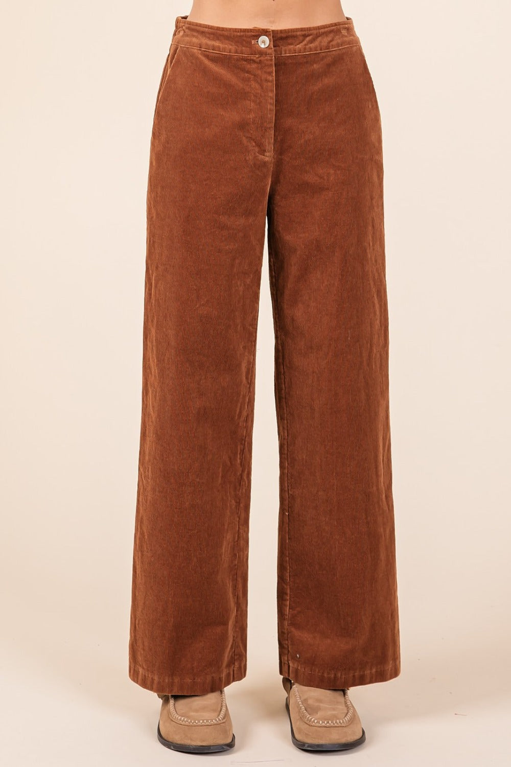 LIZAKOSHT  -  Mittoshop Corduroy Back Elastic Waist Pants