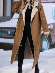 LIZAKOSHT  -  Plus Size Drop Shoulder Sherpa Longline Coat