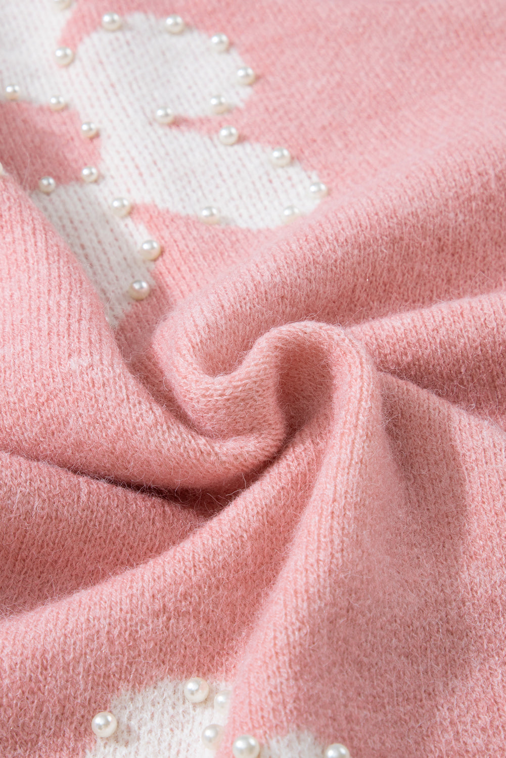 LIZAKOSHT  -  Pearl Trim Flower Round Neck Sweater