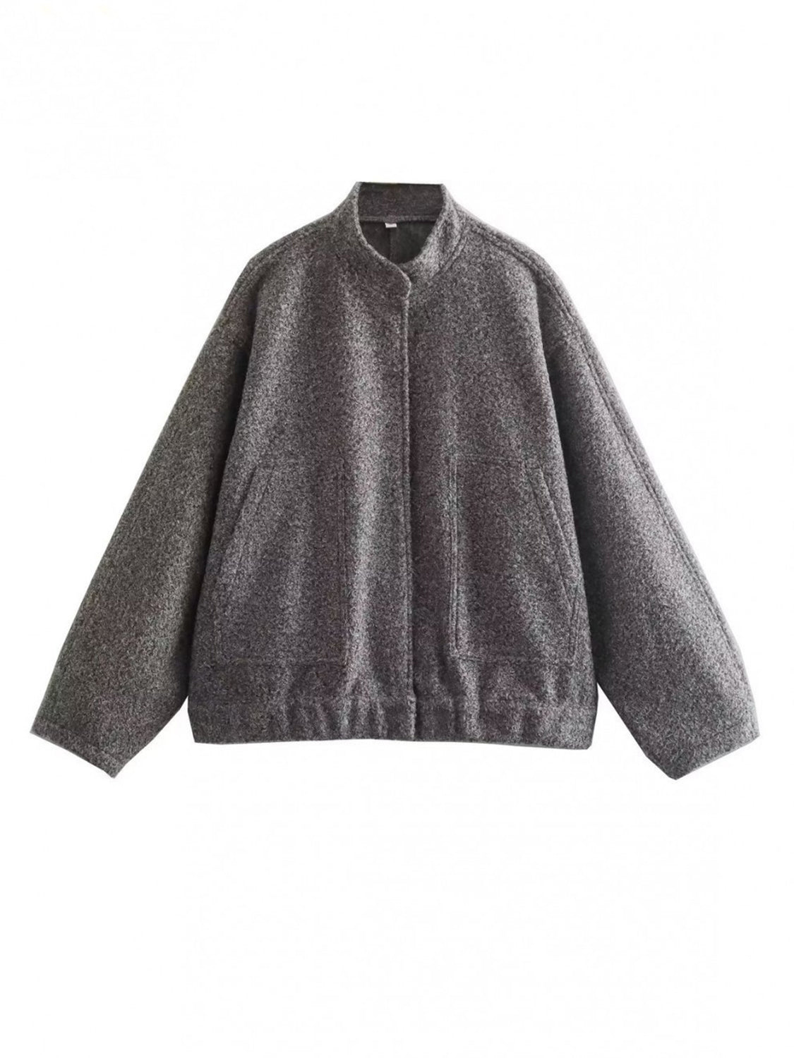 LIZAKOSHT  -  Full Size Snap Down Drop Shoulder Jacket