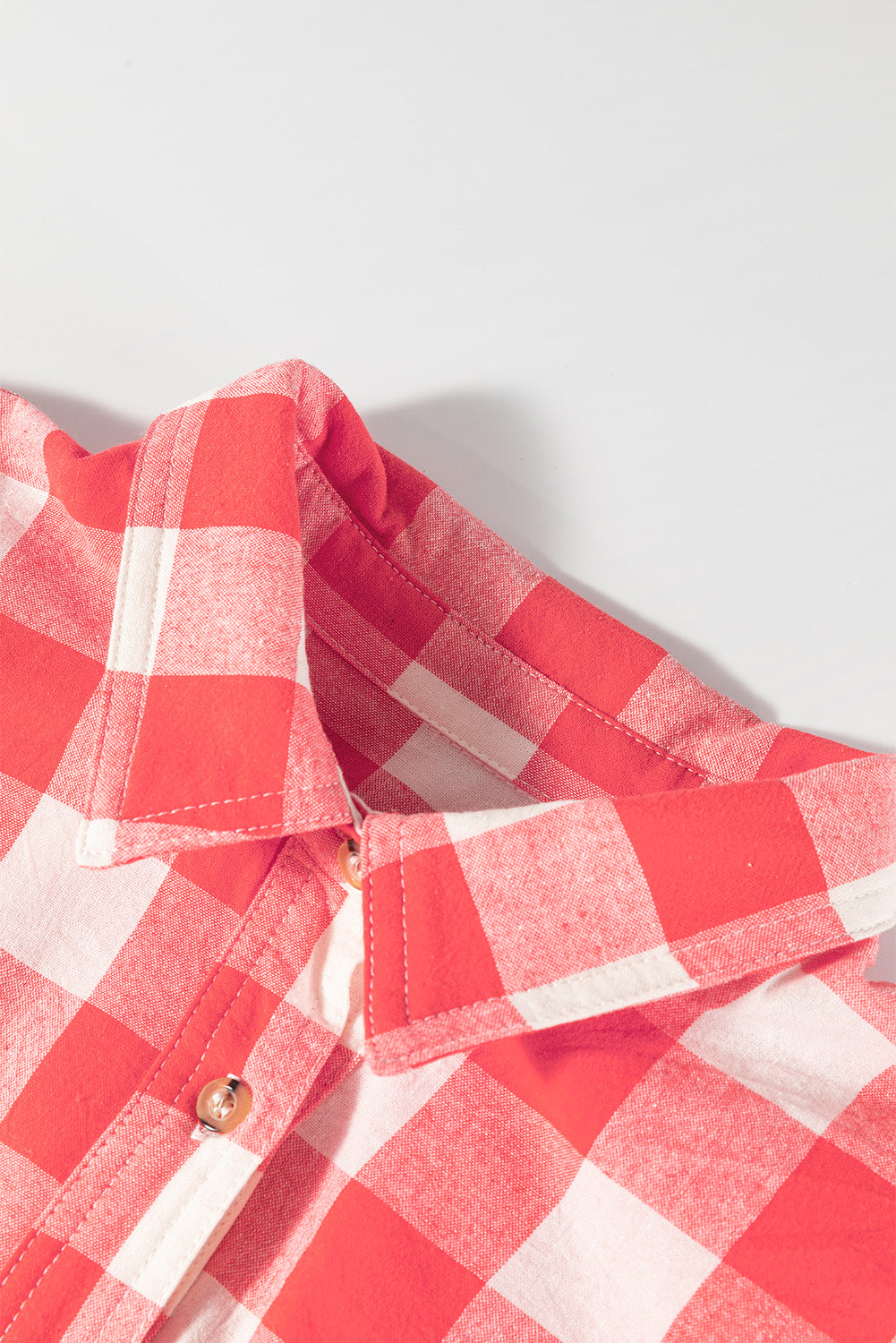 LIZAKOSHT  -  Plaid Collared Neck Long Sleeve Shirt Dress