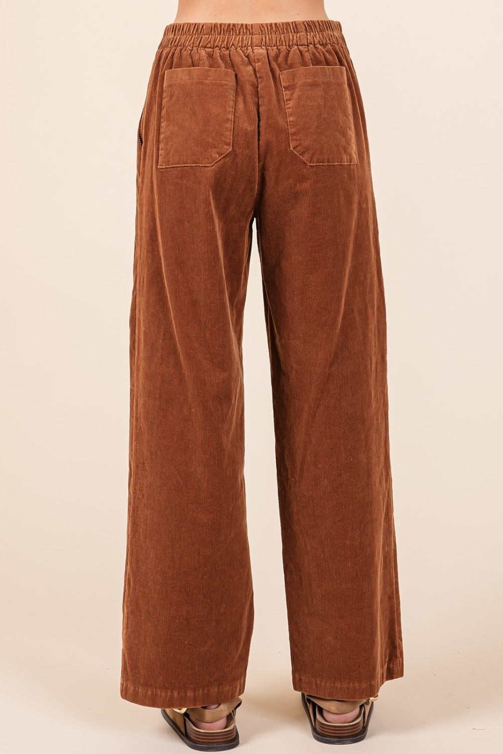 LIZAKOSHT  -  Mittoshop Corduroy Back Elastic Waist Pants