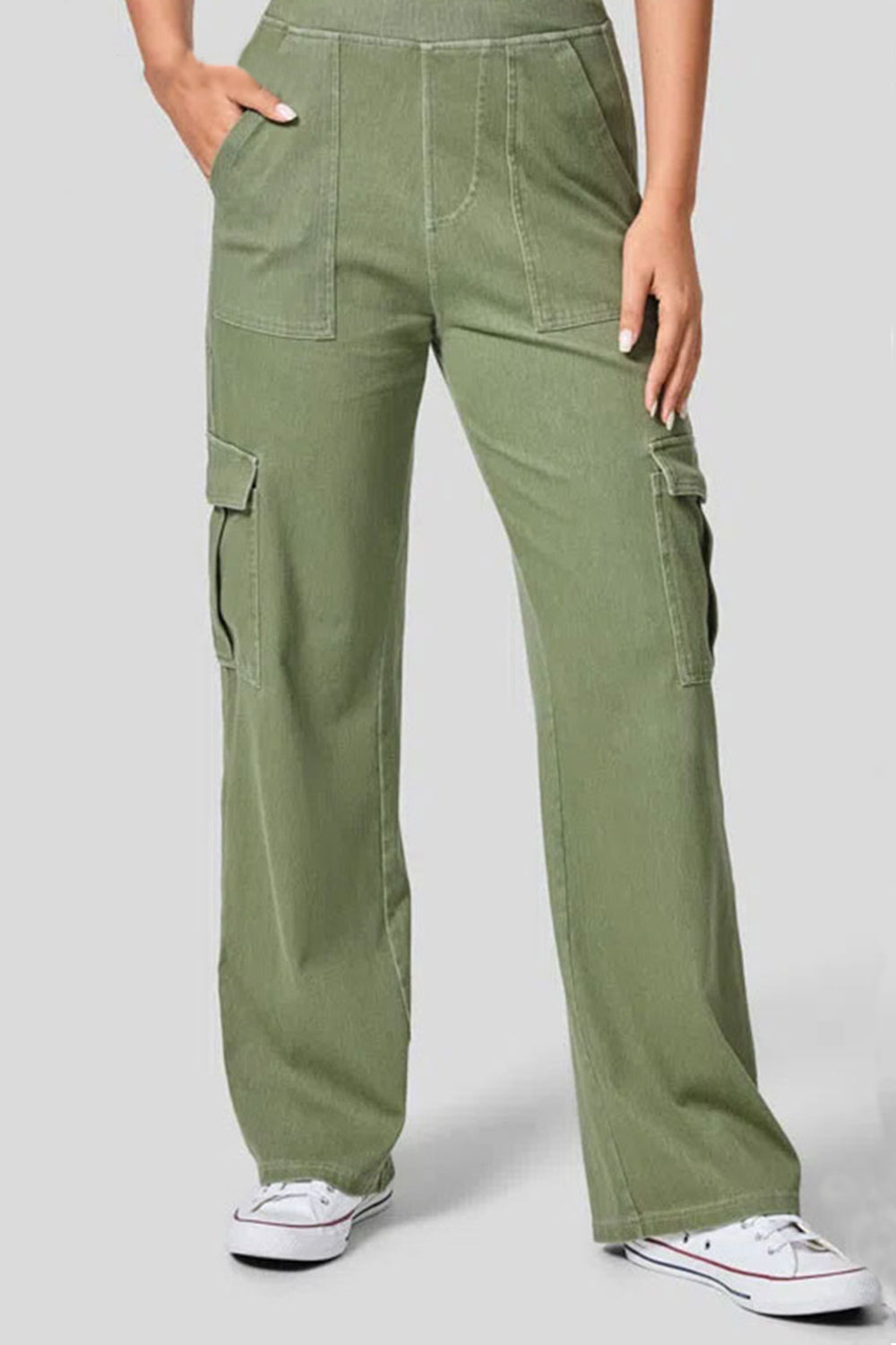 LIZAKOSHT  -  High Waist Straight Leg Cargo Jeans
