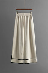 LIZAKOSHT  -  High-Low Round Neck Top and Pants Sweater Set
