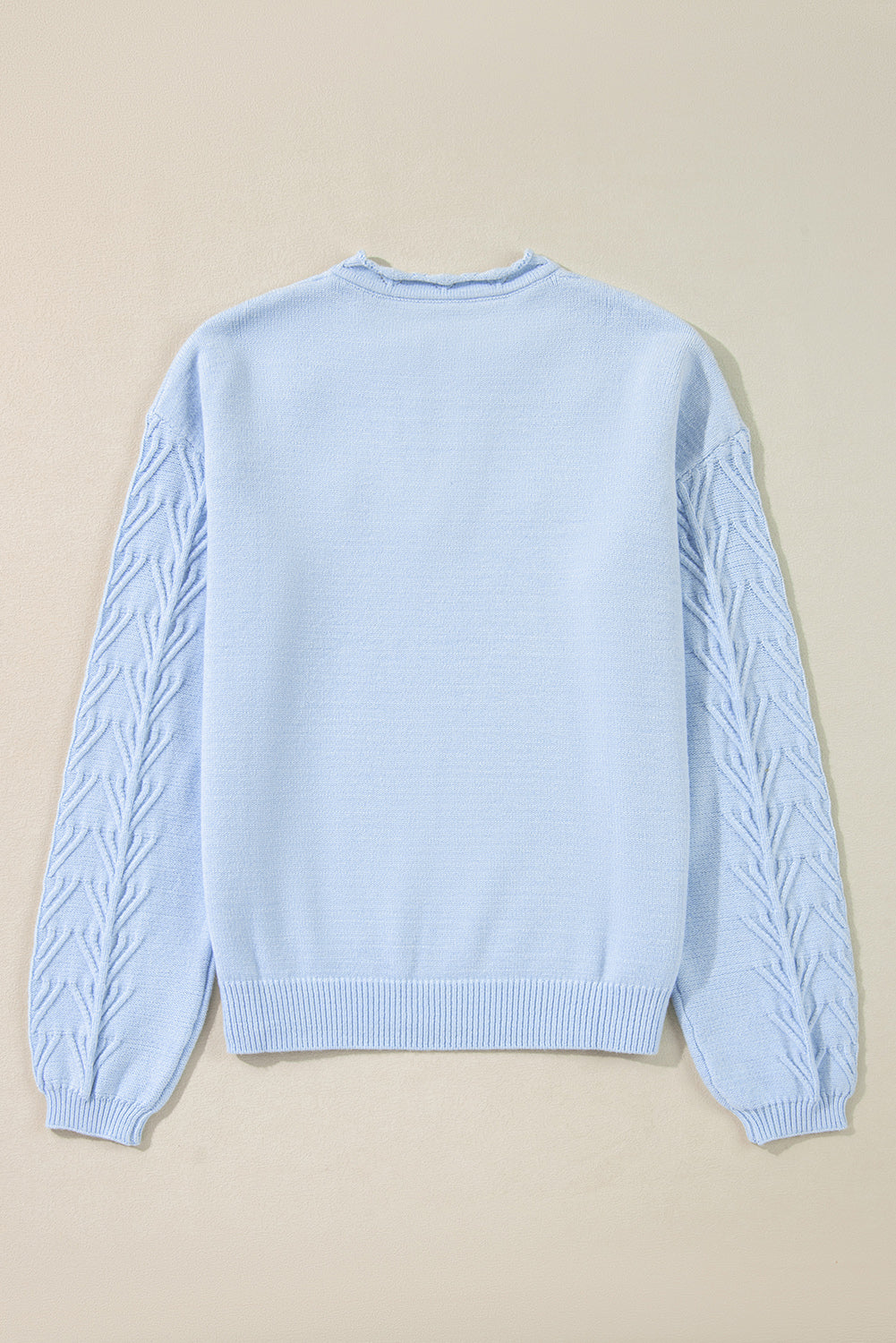 LIZAKOSHT  -  Daisy Notched Long Sleeve Sweater