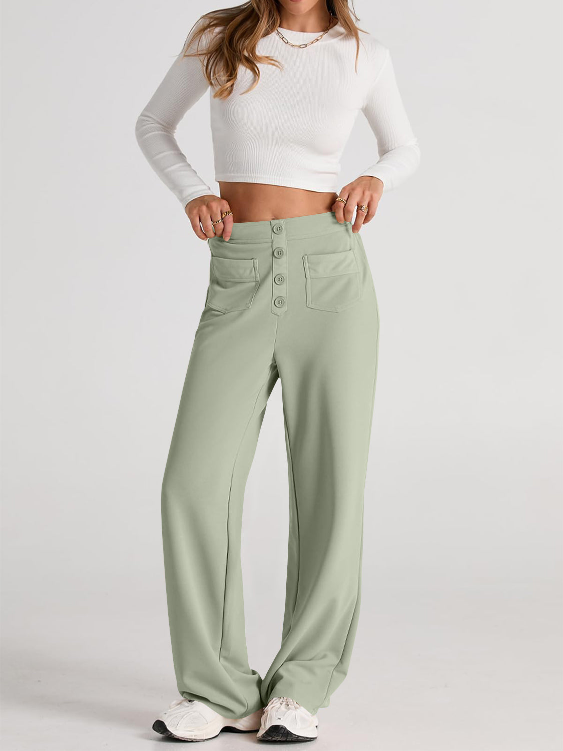 LIZAKOSHT  -  High Waist Wide Leg Pants