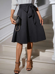 LIZAKOSHT  -  Tied Knee Length Skirt