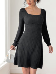 LIZAKOSHT  -  Perfee Butterfly Square Neck Long Sleeve Dress